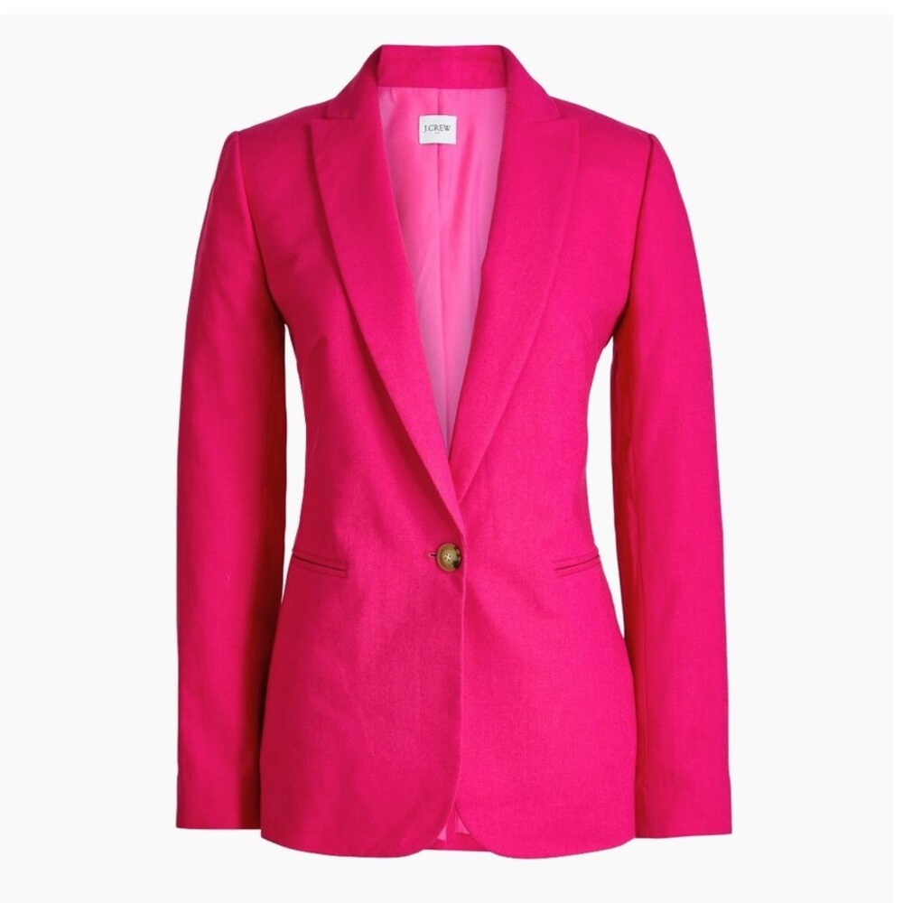 J. Crew Factory One-Button Linen Blazer